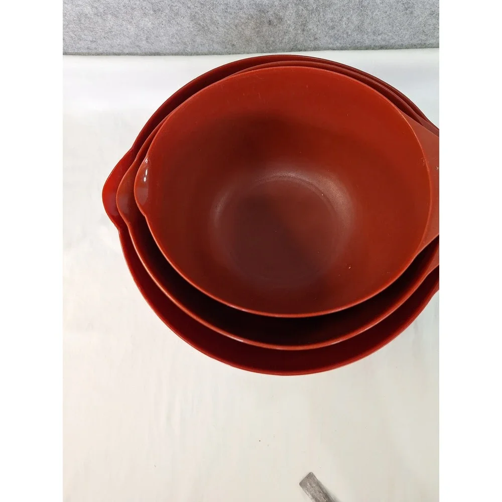 KitchenAid Red Mixing Bowl Set of 3 Nesting Non-Slip Base 2.5 3.5 4.5 Quart